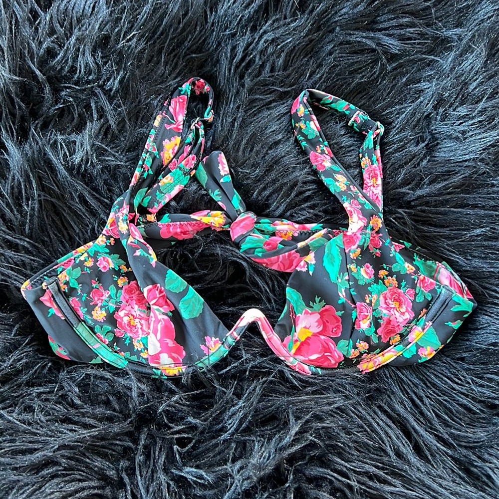For Love & Lemons Large Floral Bikini Top